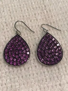 Amethyst Sterling Silver Teardrop Earrings from Chuck Clemency